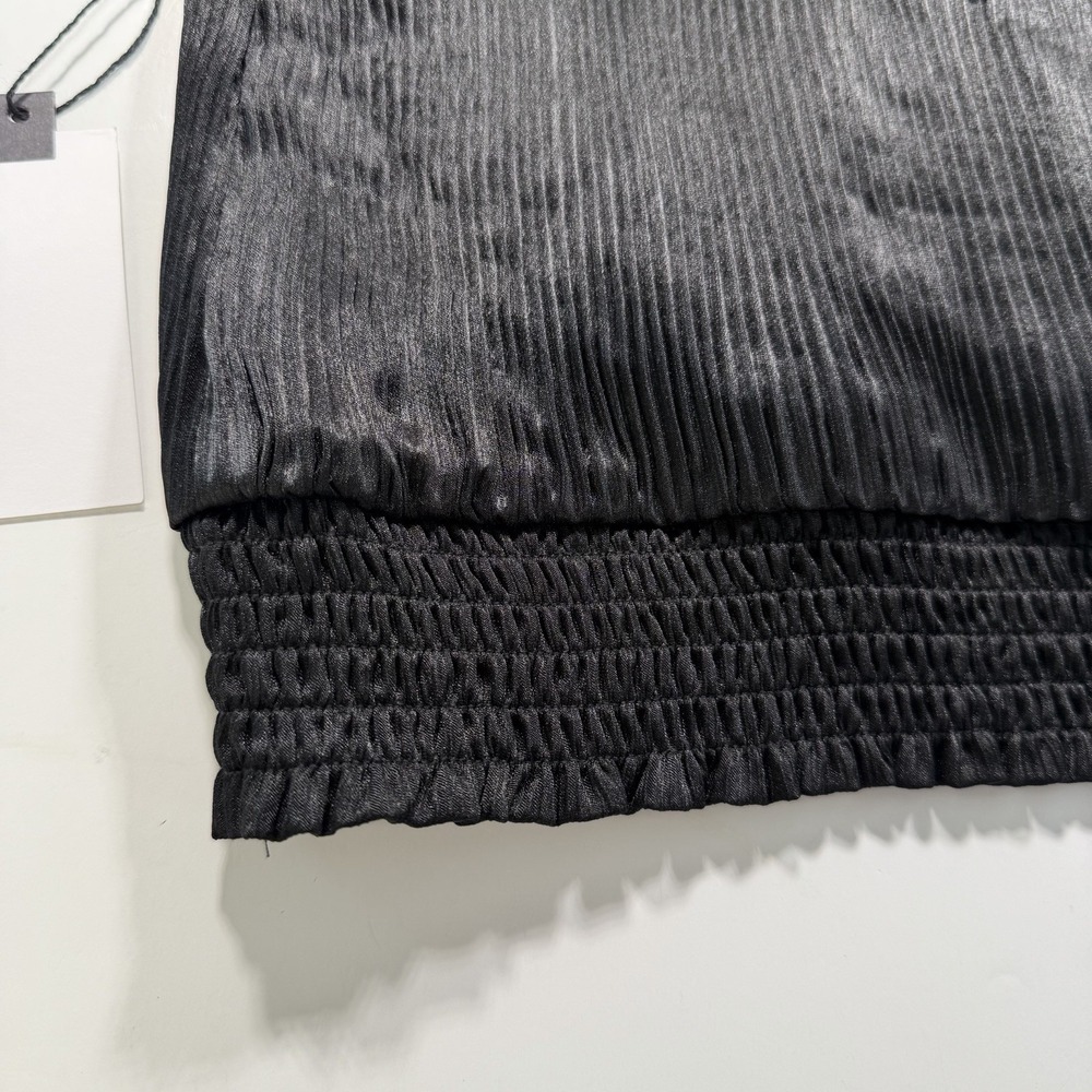 ASTR The Label NWT L  Black Pleated Tie Strap Camisole Cropped Minimalist - Picture 8 of 12